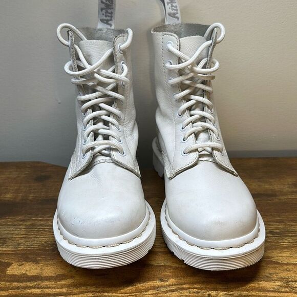 Dr Martens 1460 Pascal Mono White Combat Boots Leather size 6 - Picture 4 of 13